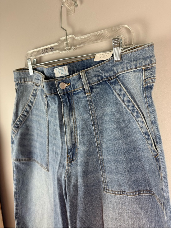 Time and Tru Denim - Time and Tru Womens High Rise Wide Leg Utility Trouser Jeans SZ 16 New Relaxed